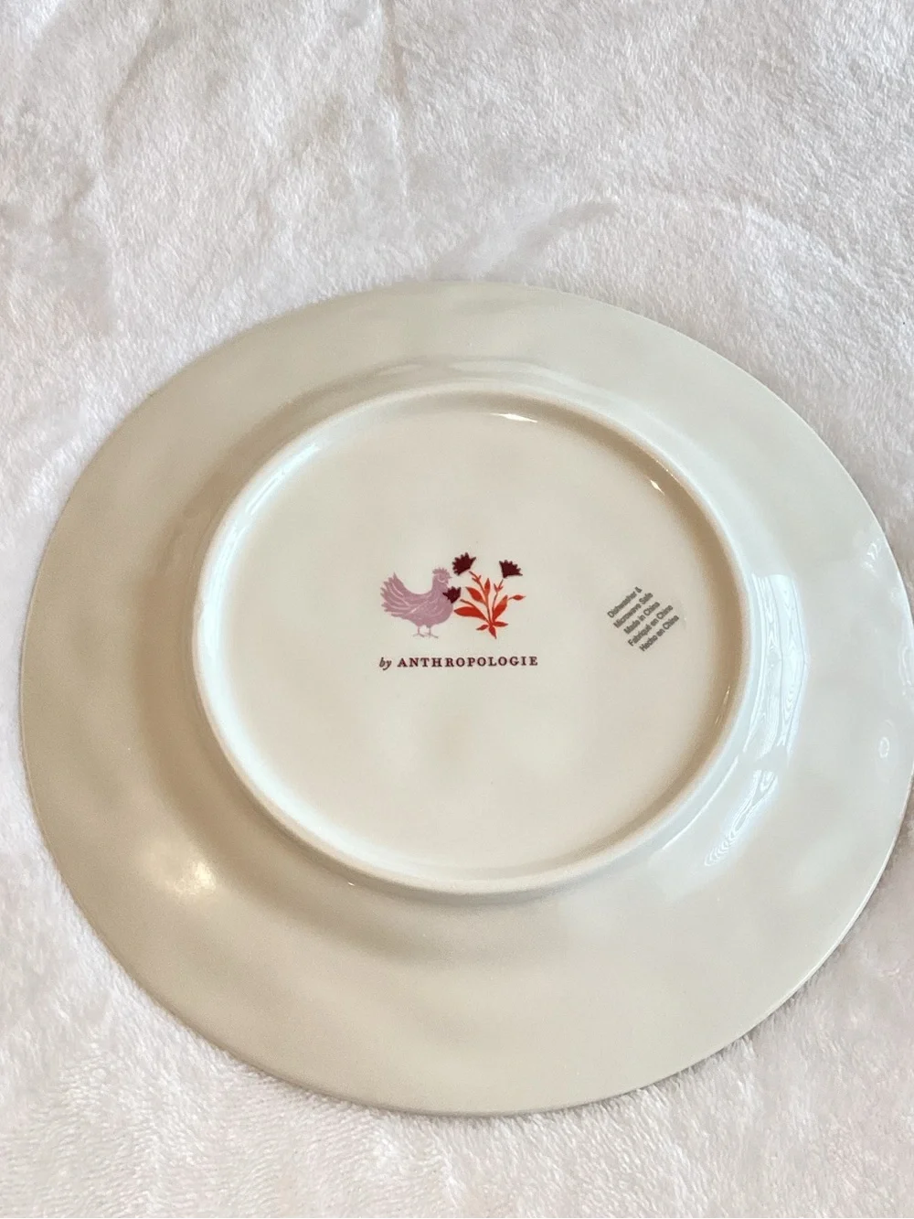 Anthropologie Mille Stoneware Plate Side Dessert New Farm Rooster Chicken 8.25”